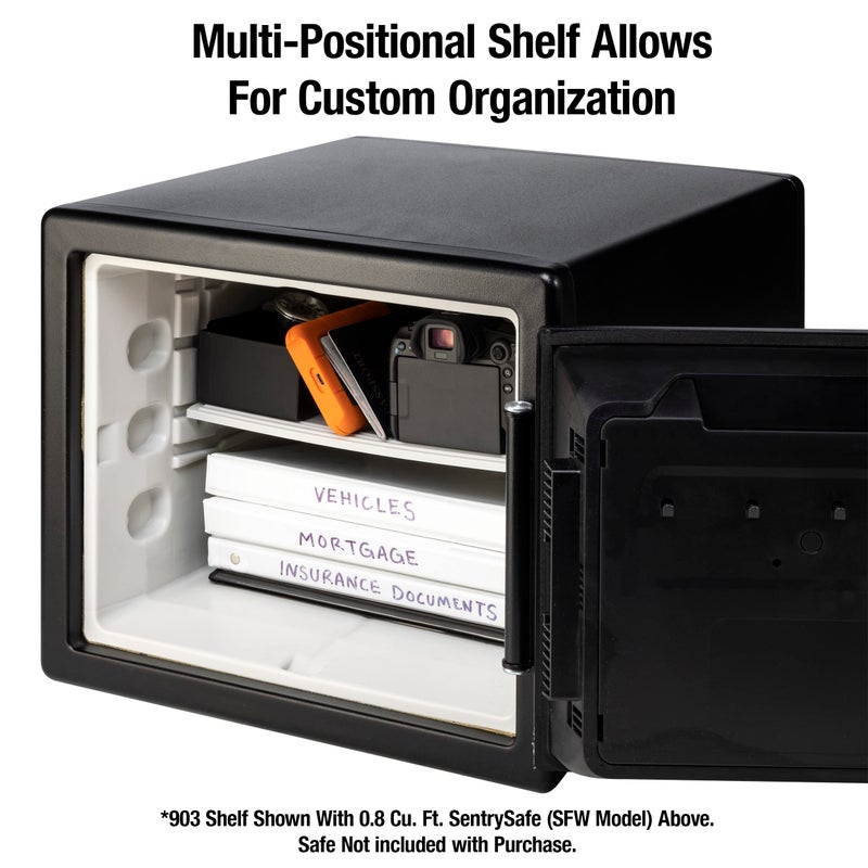 SentrySafe Shelf Insert for SFW082 and SFW123 Fireproof and Waterproof Safes, White Adjustable Safe Shelf Accessory for 0.8 and 1.2 Cubic Feet Safes, 903 - Image 3